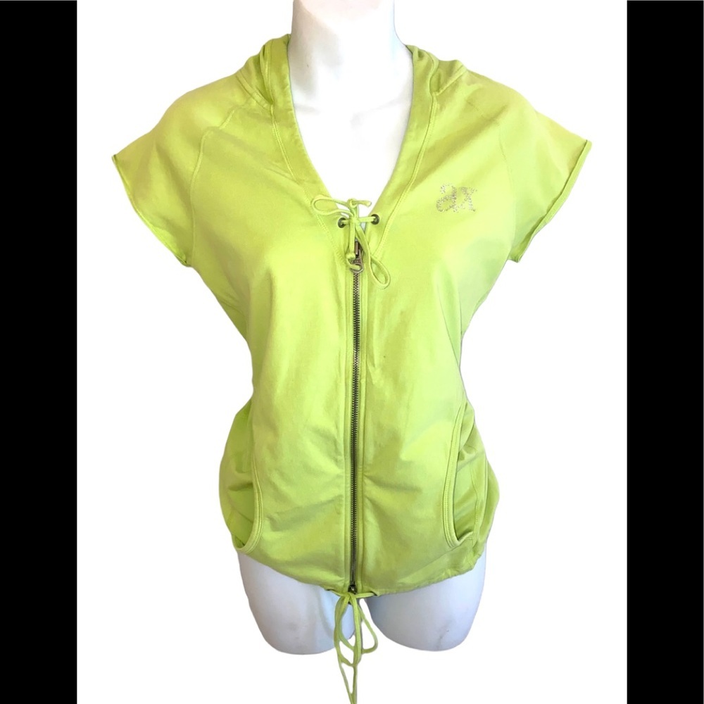 Armani Exchange Neon  Green Short Sleeve Hoodie